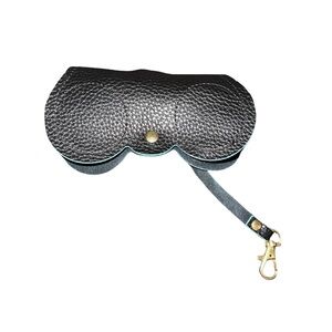 Black Faux Leather Sunglasses Case